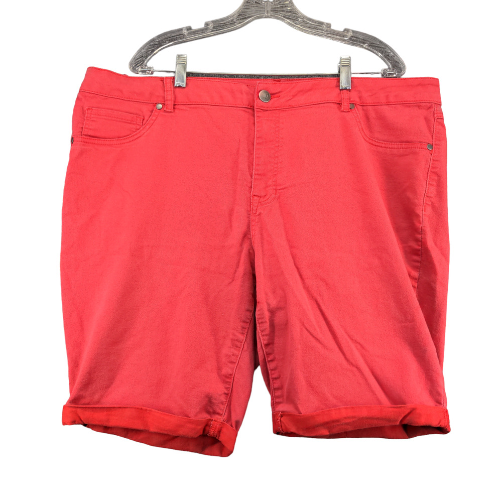 D. Jeans Womens Jean Shorts Red Size 22W 5 Pocket Cotton Blend